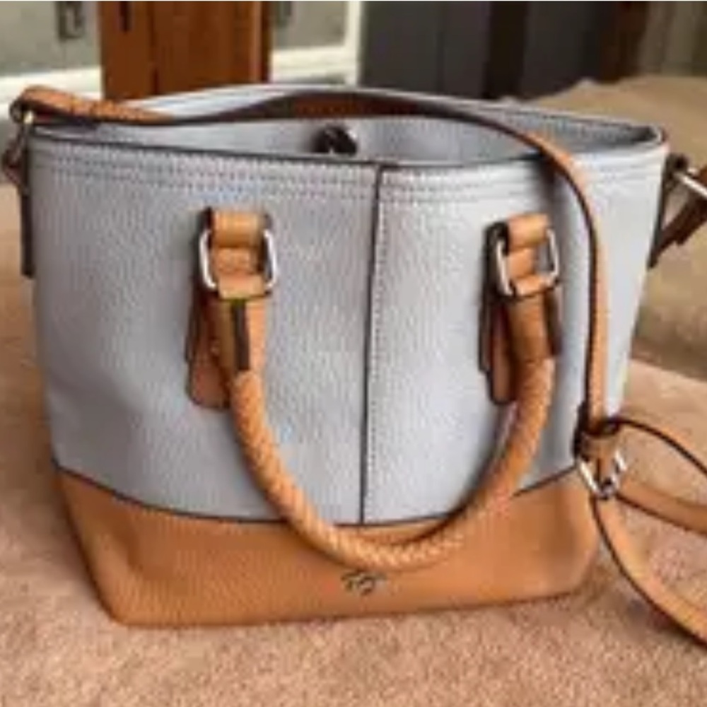 Tig - Elegant Two-Tone Faux Leather Tote Bag